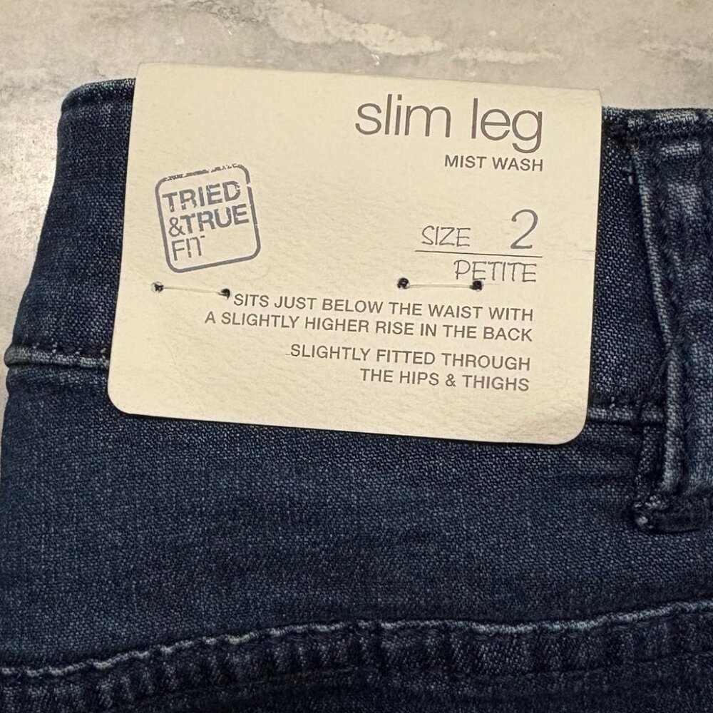 NWT J. Jill Tried & True Fit Slim Leg Lightweight Stretch Denim Blue Jeans 2P - Picture 10 of 13